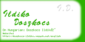 ildiko doszkocs business card